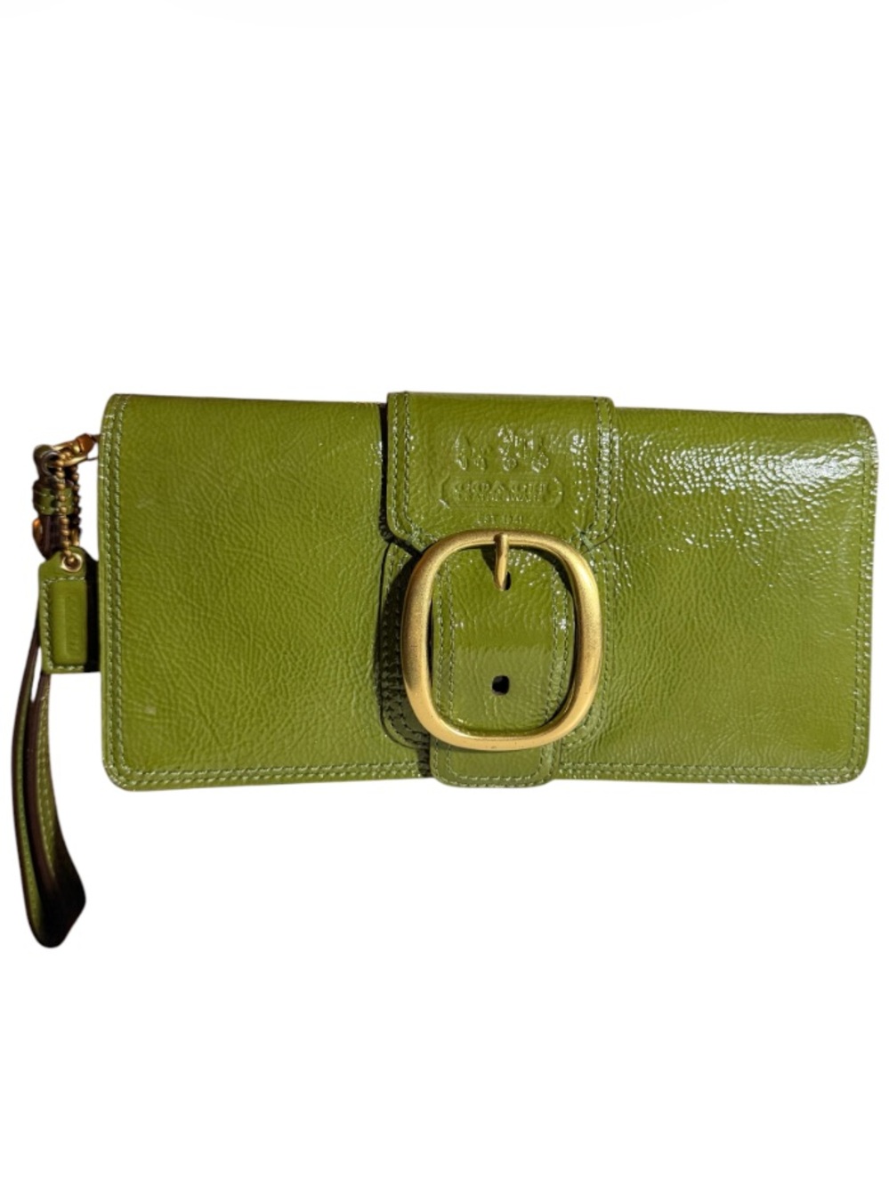COACH Patten Leather Clutch Wristlet Large Buckle